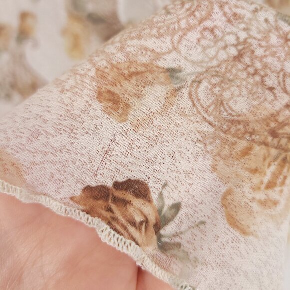 Vintage Sheer Floral Top Made in USA - Picture 4 of 8